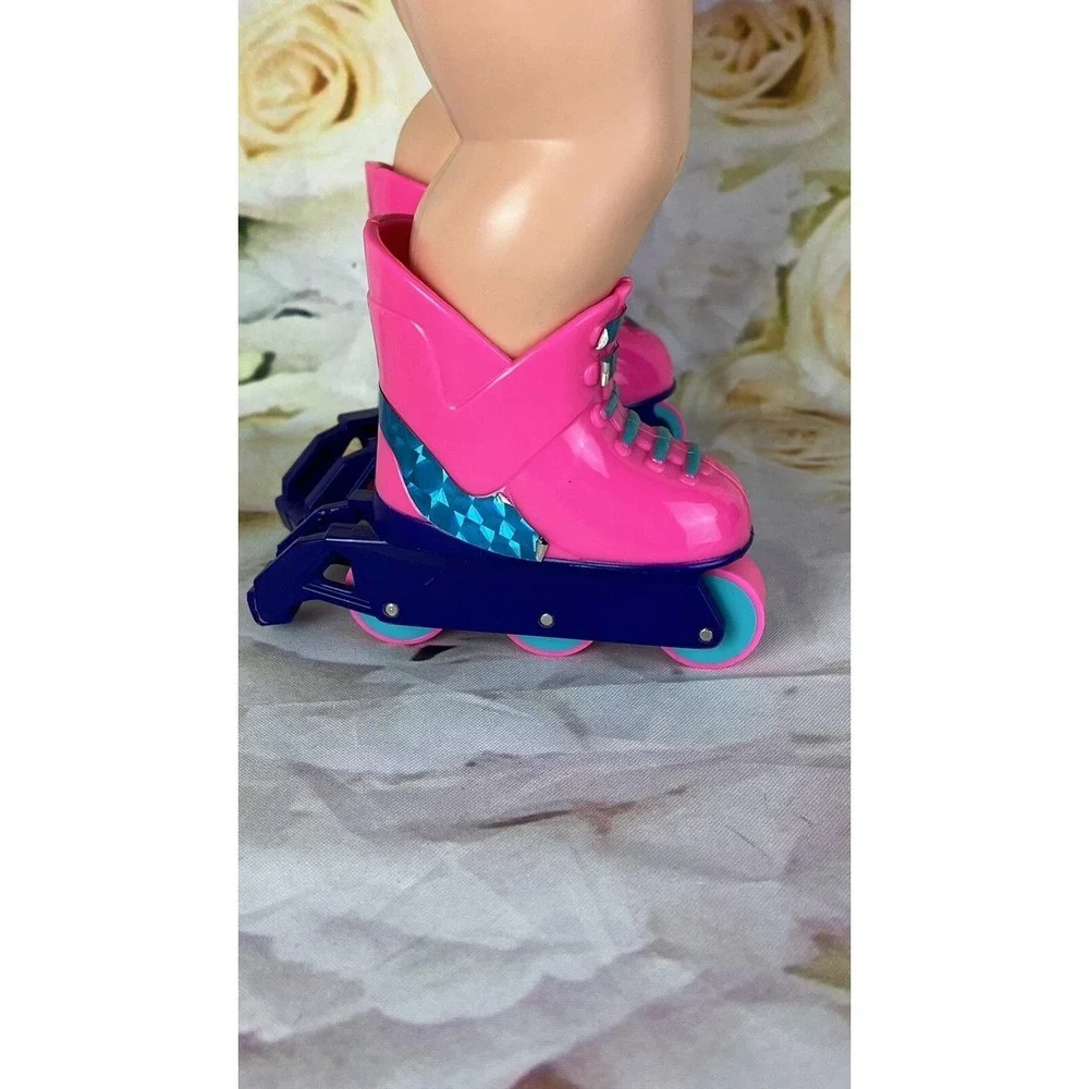 California Roller Baby Rollerblade Doll Skates Helmet Earrings 1996 Tyco Vtg